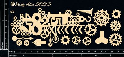 Dusty Attic - Chipboard - Steampunk and Industrial - Industrial Cluster #8