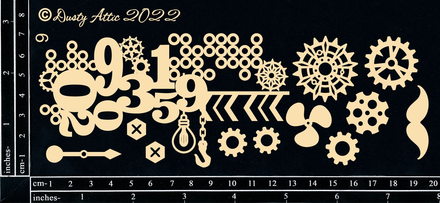 Dusty Attic - Chipboard - Steampunk and Industrial - Industrial Cluster #9