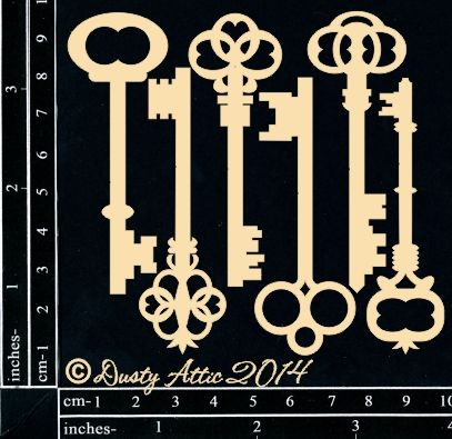 Dusty Attic - Chipboard - Steampunk and Industrial - Vintage Keys