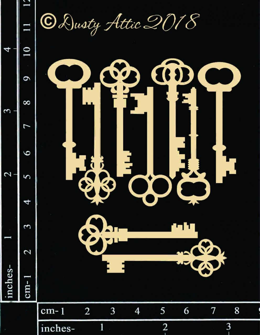 Dusty Attic - Chipboard - Steampunk and Industrial - Mini Vintage Keys