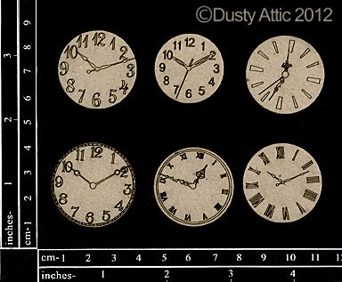 Dusty Attic - Chipboard - Steampunk and Industrial - Mini Clock Faces