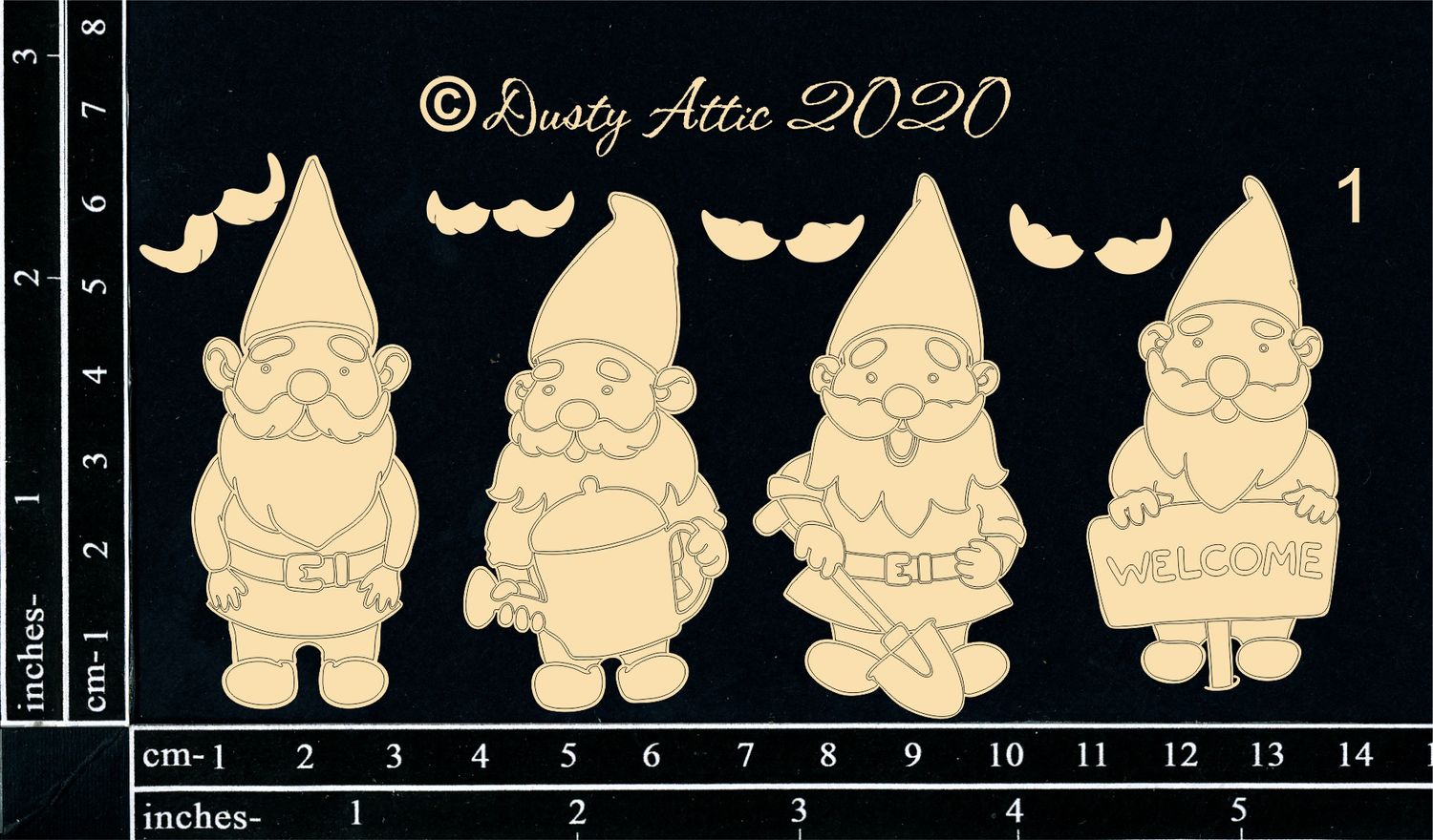 Dusty Attic - Chipboard - Garden Gnomes #1