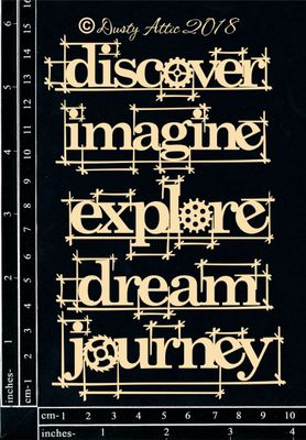 Dusty Attic - Chipboard - Words - Blueprint Word Pack