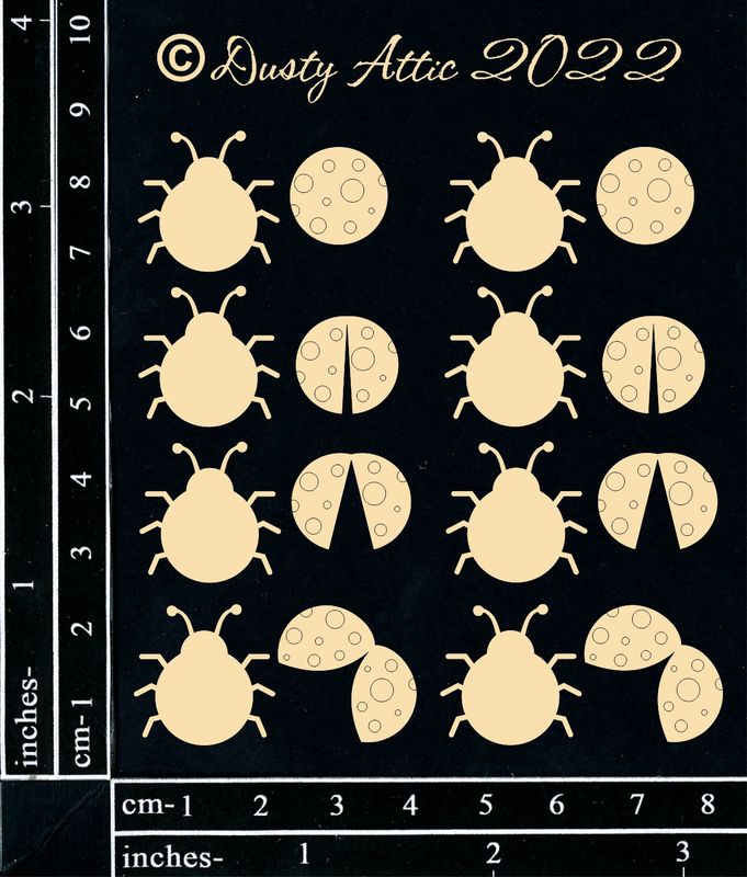 Dusty Attic - Chipboard - Garden - Mini Lady Bugs