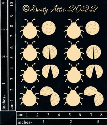 Dusty Attic - Chipboard - Garden - Mini Lady Bugs