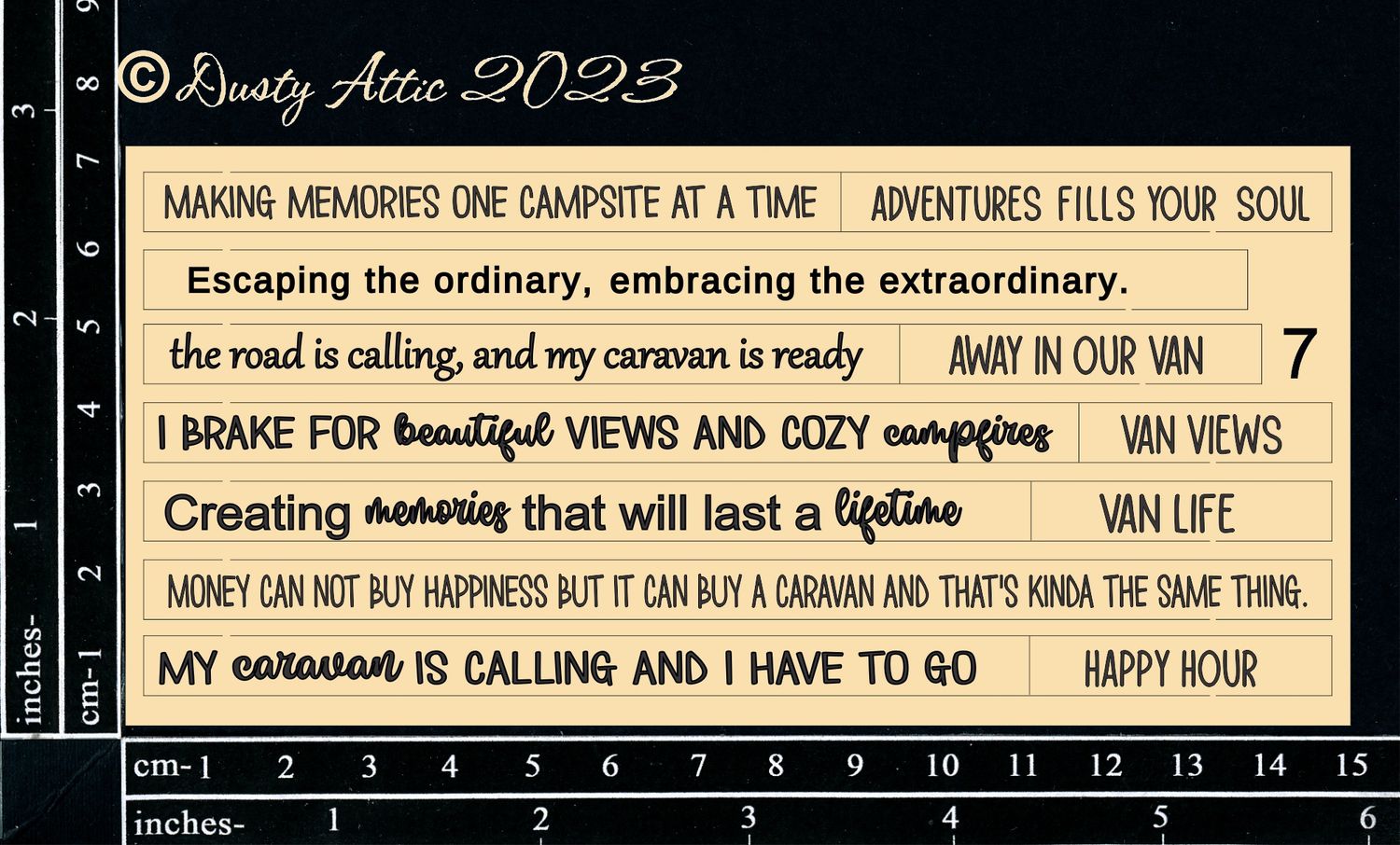 Dusty Attic - Chipboard - Camping - Quoted Sentiments #7