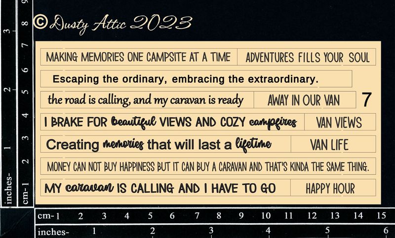 Dusty Attic - Chipboard - Camping - Quoted Sentiments #7
