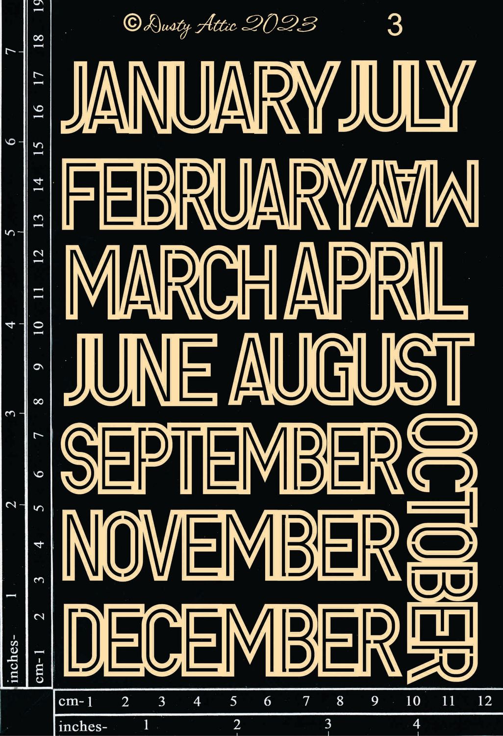 Dusty Attic - Chipboard - Lifestyle - Months #3