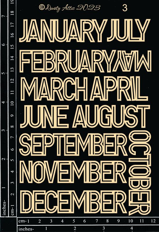 Dusty Attic - Chipboard - Lifestyle - Months #3