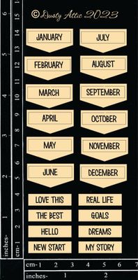 Dusty Attic - Chipboard - Lifestyle - Month Tabs