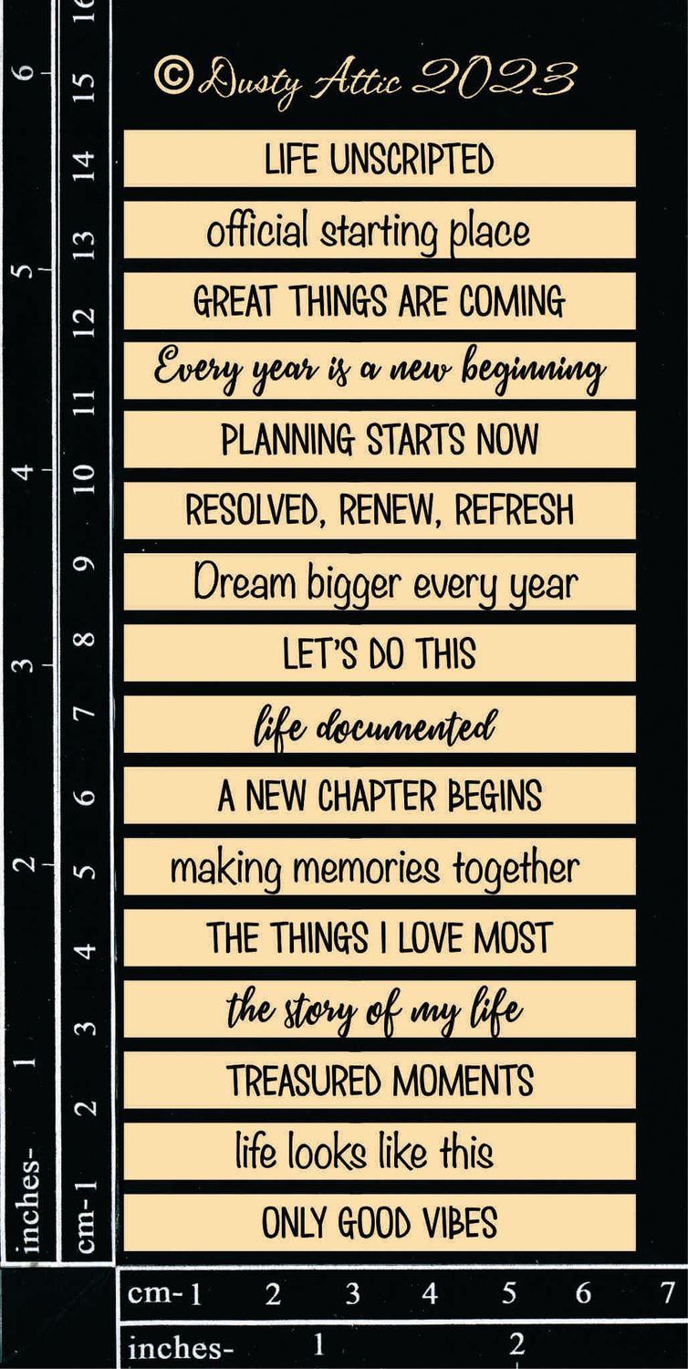 Dusty Attic - Chipboard - Lifestyle - Word Strips #3