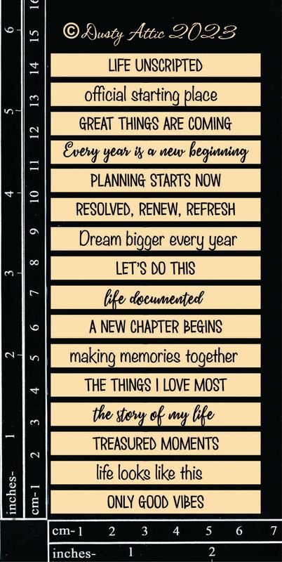 Dusty Attic - Chipboard - Lifestyle - Word Strips #3