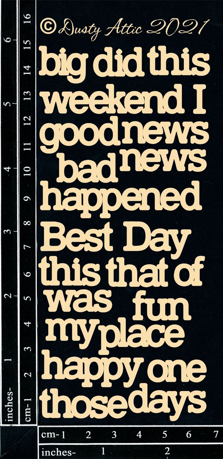 Dusty Attic - Chipboard - Lifestyle - Daily Words