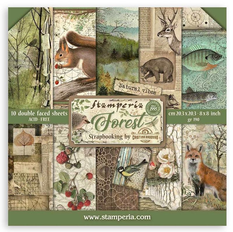Stamperia - Forest - 8&quot;x8&quot; Double-sided Paper Pad