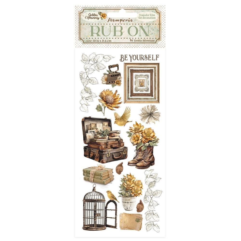 Stamperia - Golden Harmony -  Rub-ons - Suitcase and Case