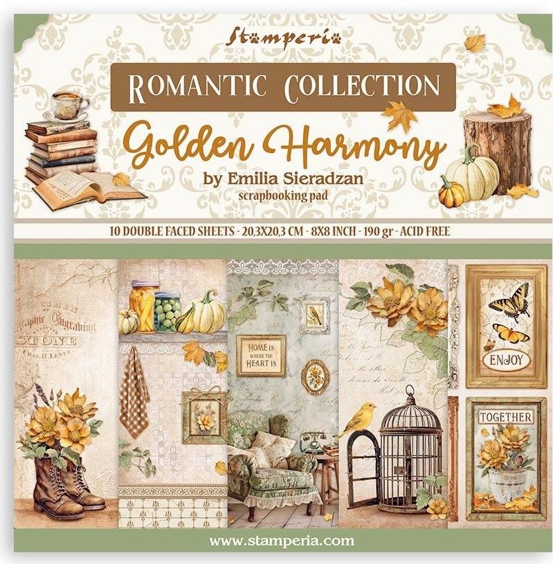 Stamperia - Golden Harmony - 8&quot;x8&quot; Double-sided Paper Pad