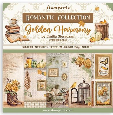 Stamperia - Golden Harmony - 8&quot;x8&quot; Double-sided Paper Pad
