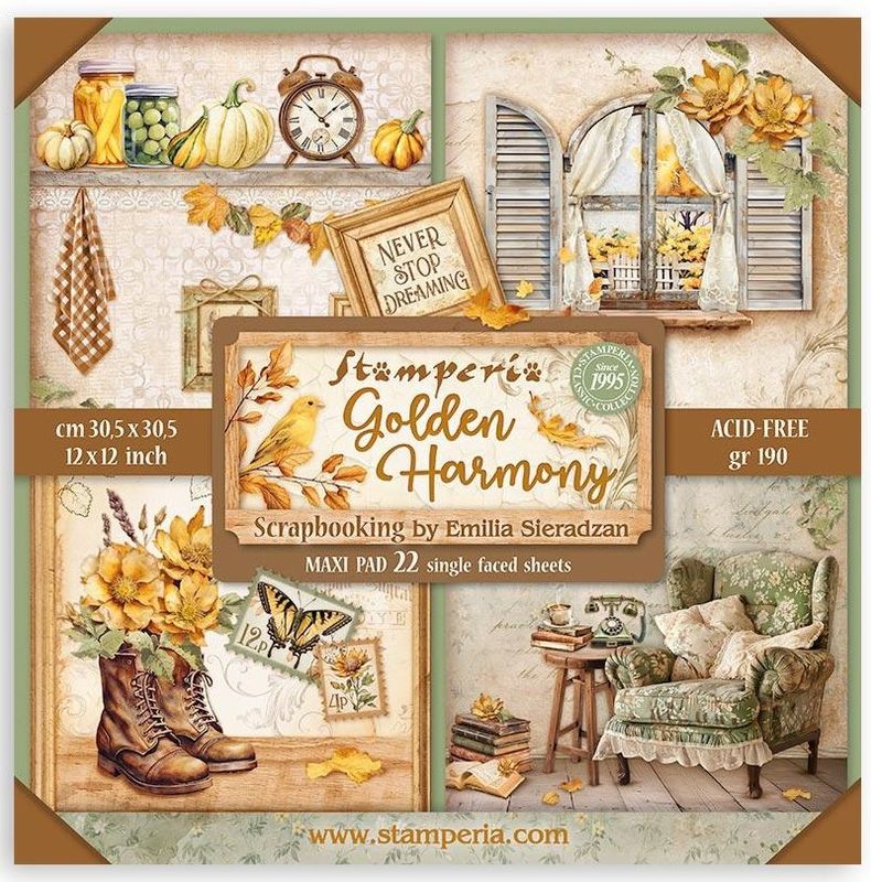 Stamperia - Golden Harmony - 12&quot;x12 Single-sided Paper Pad