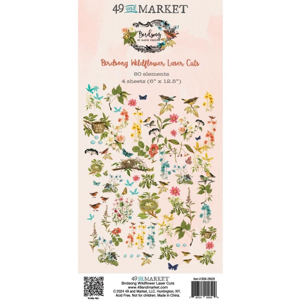 49 and Market - Birdsong - Laser Cut Outs - Wildflower