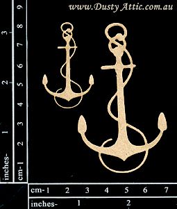 Dusty Attic - Chipboard - Seaside/Nautical - Anchors
