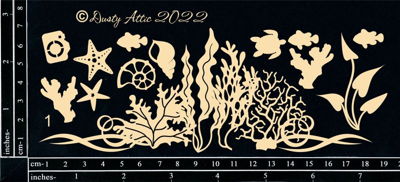 Dusty Attic - Chipboard - Seaside/Nautical  - Reef Cluster #1