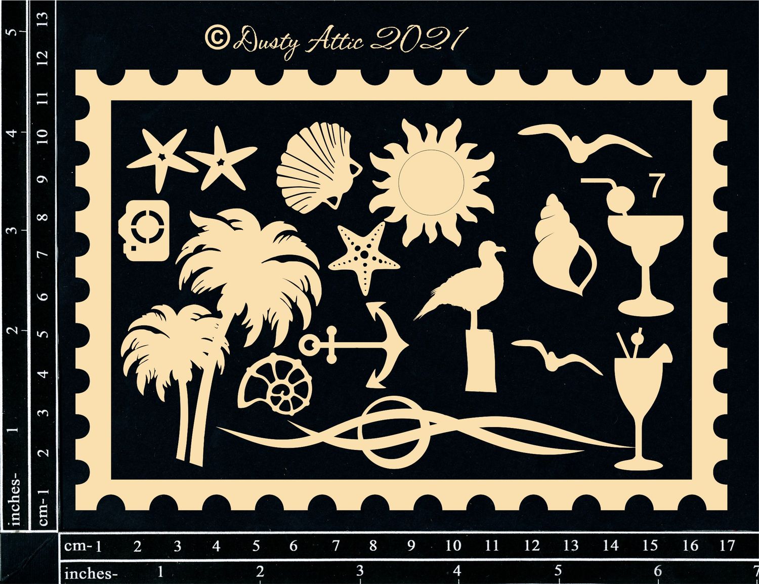 Dusty Attic - Chipboard - Seaside/Nautical - Creative Frame #1
