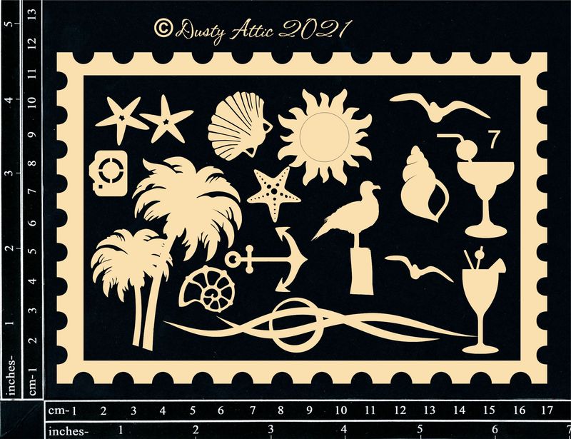 Dusty Attic - Chipboard - Seaside/Nautical - Creative Frame #1