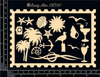 Dusty Attic - Chipboard - Seaside/Nautical - Creative Frame #1