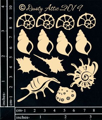 Dusty Attic - Chipboard - Seaside/Nautical - Mini Shells #2