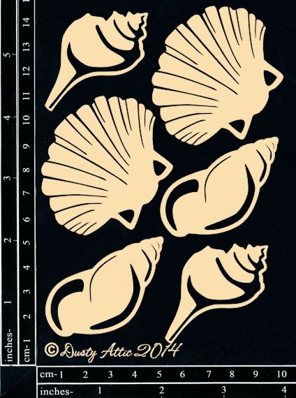 Dusty Attic - Chipboard - Seaside/Nautical - Shells