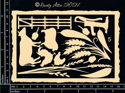 Dusty Attic - Chipboard - Farming/Country  - Creative Frame #5