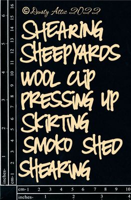 Dusty Attic - Chipboard - Farming/Country  - Shearing Words