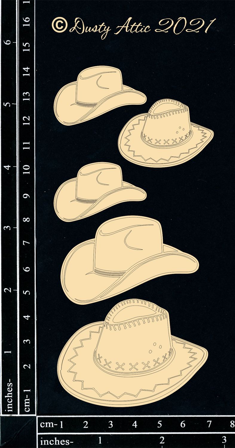 Dusty Attic - Chipboard - Farming/Country  -  Cowboy Hats
