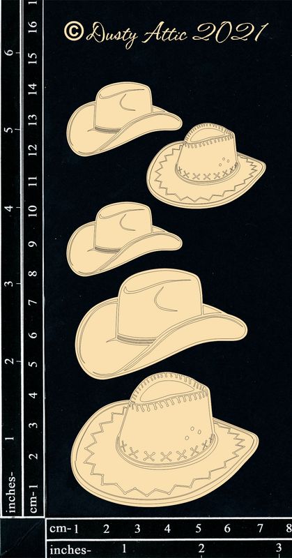 Dusty Attic - Chipboard - Farming/Country  -  Cowboy Hats