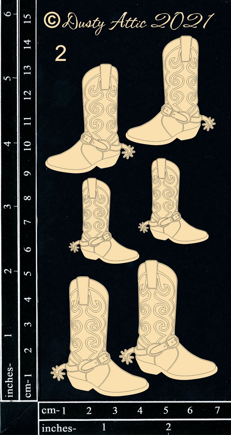 Dusty Attic - Chipboard - Farming/Country  -  Cowboy Boots #2
