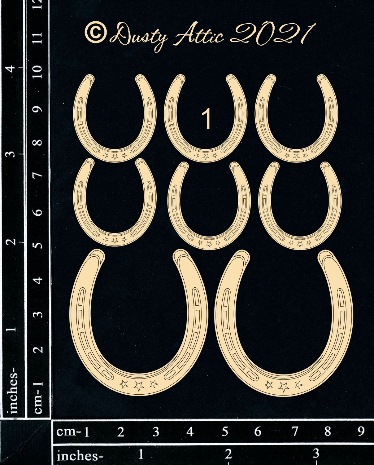 Dusty Attic - Chipboard - Farming/Country  -  Horseshoe #1