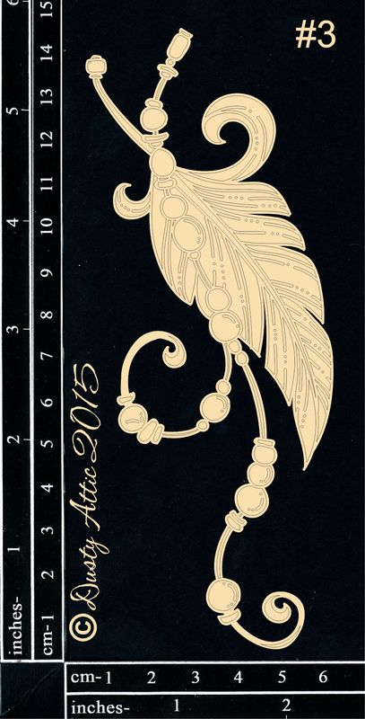 Dusty Attic - Chipboard - Decorative  -  Feather Charms #3