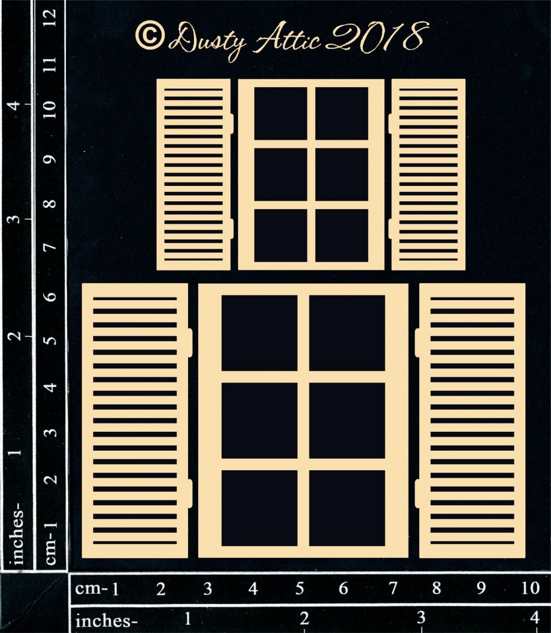 Dusty Attic - Chipboard - Decorative  -  Windows and Shutters