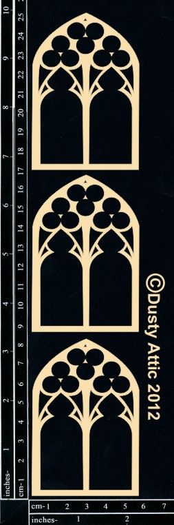 Dusty Attic - Chipboard - Decorative  -  Gothic ATC Windows