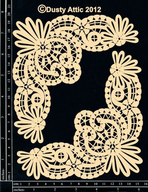 Dusty Attic - Chipboard - Decorative  -  Lacey Corners