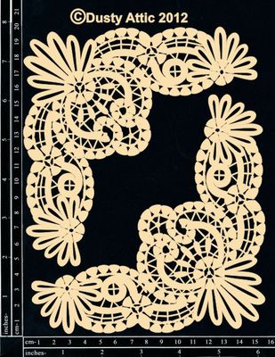 Dusty Attic - Chipboard - Decorative  -  Lacey Corners