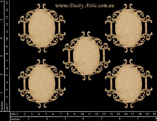 Dusty Attic - Chipboard - Decorative  -  Cameo Ribbon Slides