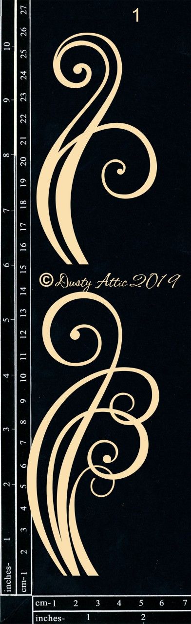 Dusty Attic - Chipboard - Decorative  -  Swirls #1