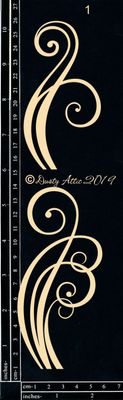 Dusty Attic - Chipboard - Decorative  -  Swirls #1