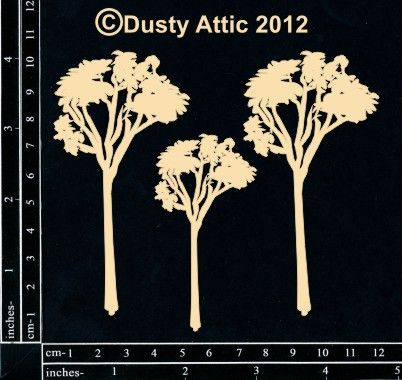 Dusty Attic - Chipboard - Nature - Mini Gum Trees