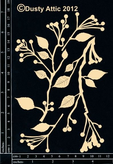 Dusty Attic - Chipboard - Nature - Branch and Berries