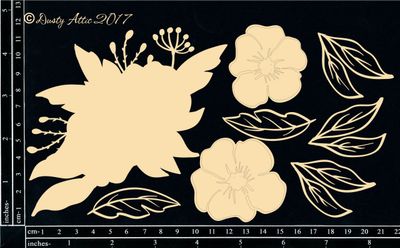 Dusty Attic - Chipboard - Nature - Floral Layers