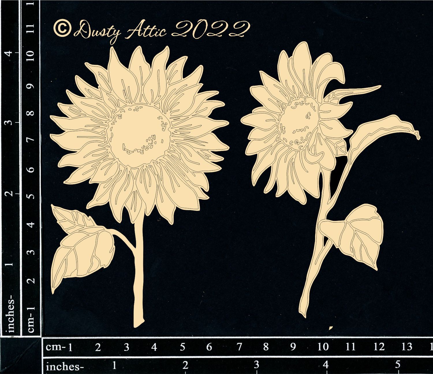 Dusty Attic - Chipboard - Nature - Sunflowers