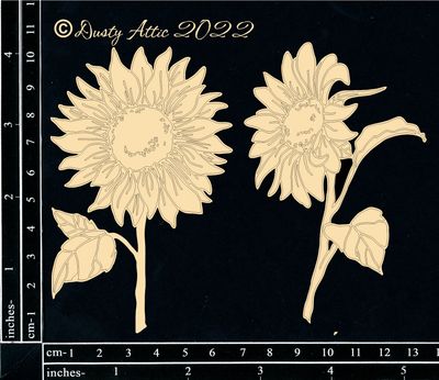 Dusty Attic - Chipboard - Nature - Sunflowers