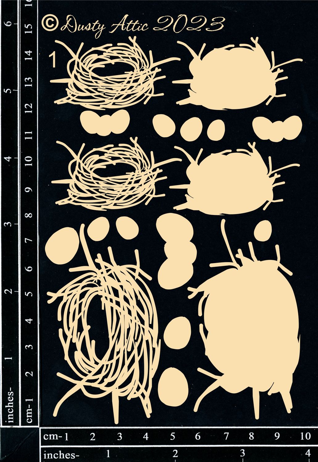 Dusty Attic - Chipboard - Nature - Birds Nests #1